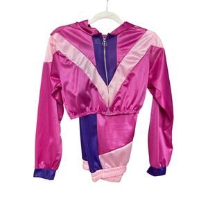 Sheer 80s Windsuit Medium Barbie Pink and Purple Jacket and Pants